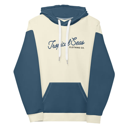 Navy & Off White zweifarbiger Tropical Seas Hoodie