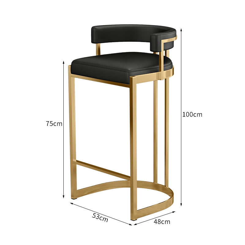 Nordic Style Bar Chair with Backrest