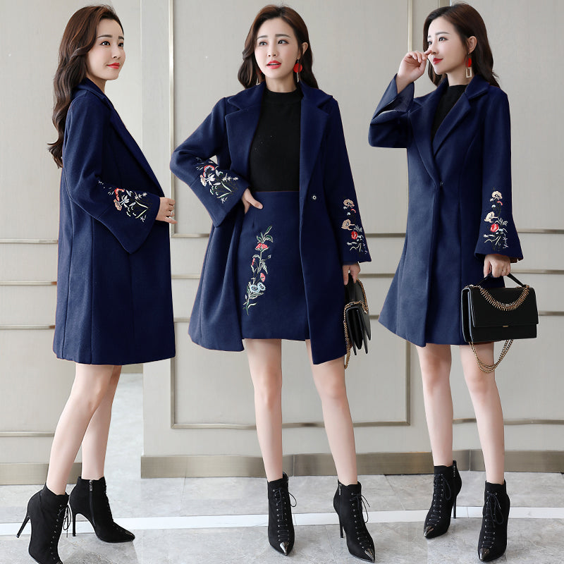 Chic Mid-Length Cardigan Set