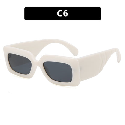 Retro Square Sunglasses with Snake Skin Pattern 2023