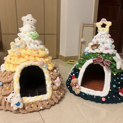 DIY Christmas Tree Pet Nest Knitting Kit