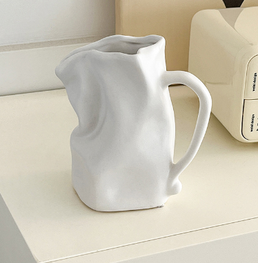 Ceramic Vase - Wrinkled Design in Dirty Colors (One)