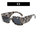 Retro Square Sunglasses with Snake Skin Pattern 2023