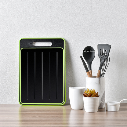 Dual-Sided Rapid Defrost Aluminum Cutting Board with Sharpener