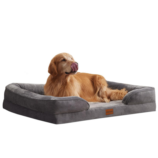 HIMEET Extra Large Dog Bed Washable Waterproof Dog Bed XLarge Size 42x32 Dog Removable Bolsters for Dogs Up to 80 lbs