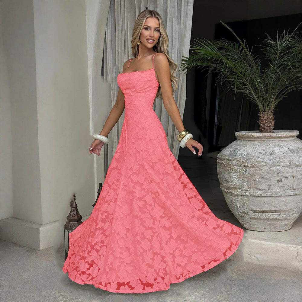 Womens Fashion Sexy Suspender Dress Solid Color Versatile