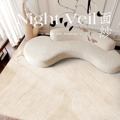 Luxury Short-Pile Faux Cashmere Area Rug for Living Room