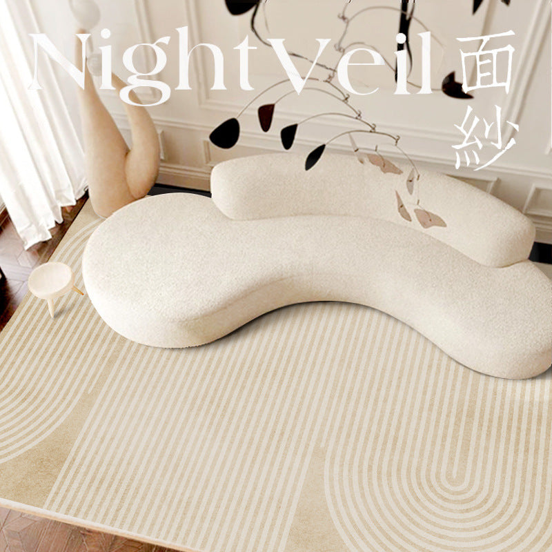 Luxury Short-Pile Faux Cashmere Area Rug for Living Room