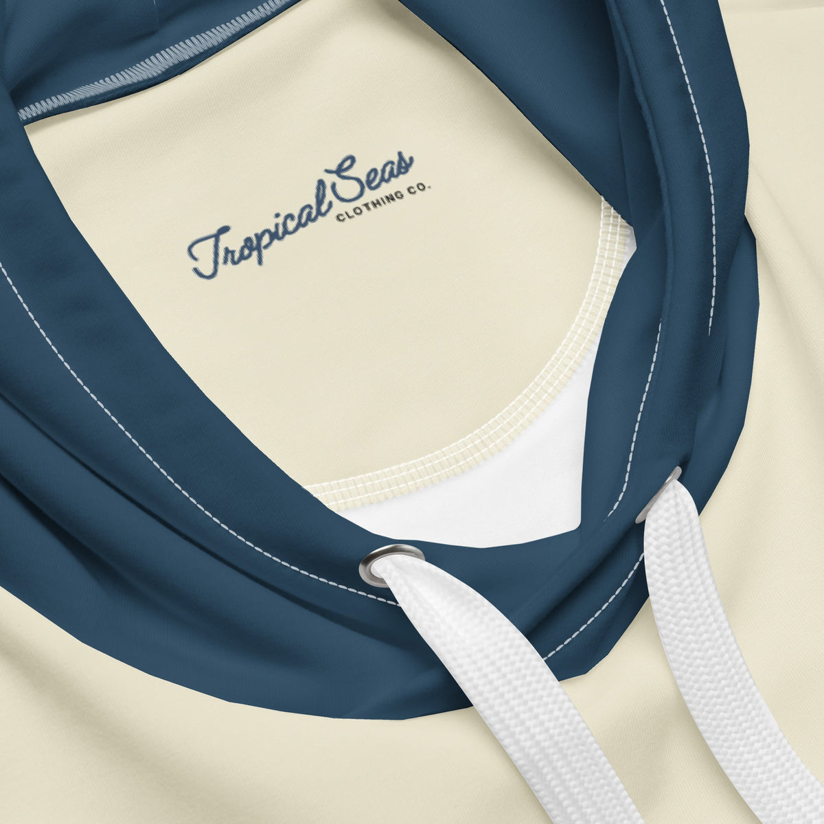 Navy & Off White zweifarbiger Tropical Seas Hoodie