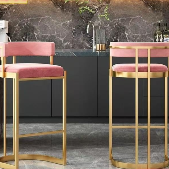 Nordic Style Bar Chair with Backrest