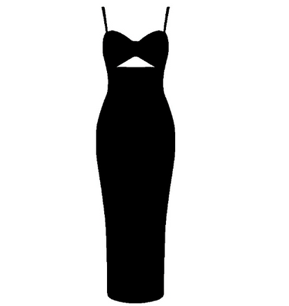 Trägerkleid, Kleid mit Cut-outs, Sexy figurbetontes Kleid