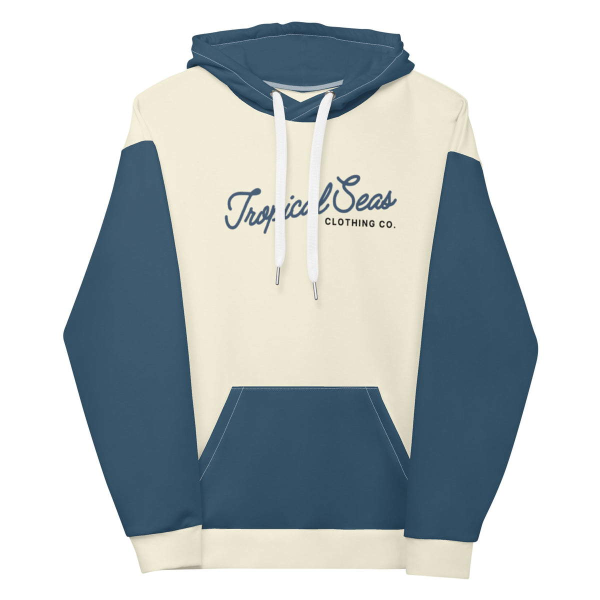 Navy & Off White zweifarbiger Tropical Seas Hoodie