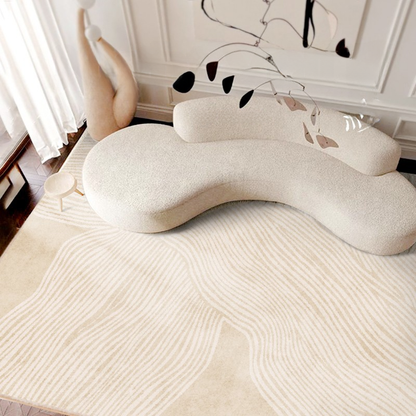 Luxury Short-Pile Faux Cashmere Area Rug for Living Room