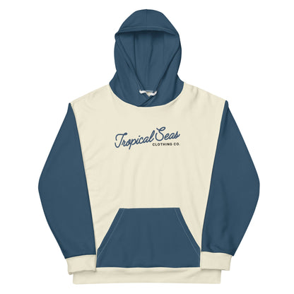 Navy & Off White zweifarbiger Tropical Seas Hoodie
