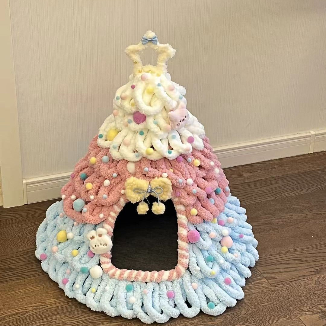 DIY Christmas Tree Pet Nest Knitting Kit