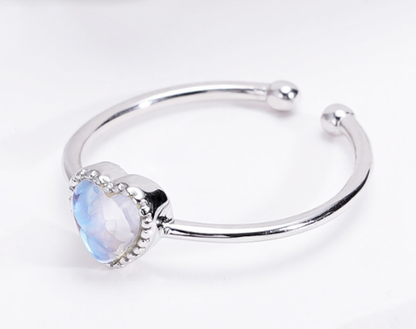 Aurora Moonstone Heart-shaped Love Ring