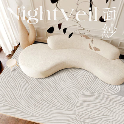 Luxury Short-Pile Faux Cashmere Area Rug for Living Room