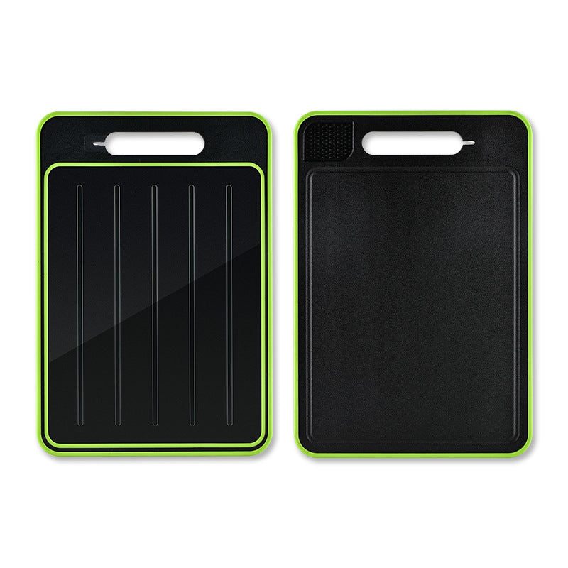Dual-Sided Rapid Defrost Aluminum Cutting Board with Sharpener