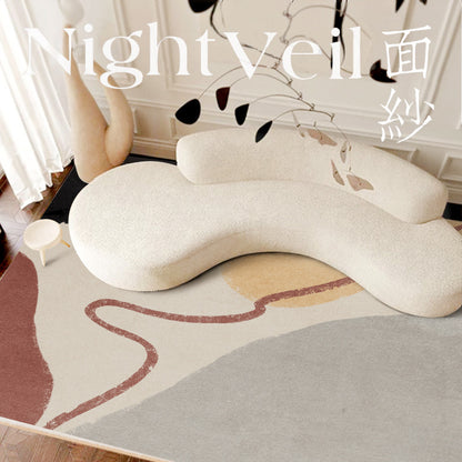 Luxury Short-Pile Faux Cashmere Area Rug for Living Room