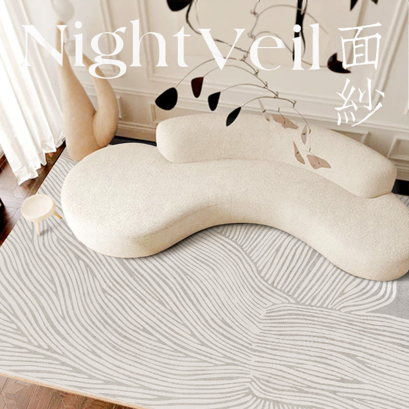 Luxury Short-Pile Faux Cashmere Area Rug for Living Room