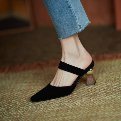 2023 New All-Leather Women's High Heel Shoes