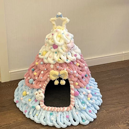 DIY Christmas Tree Pet Nest Knitting Kit