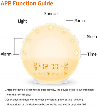Creative Multifunctional LED Alarm Clock with Sunrise Simulation